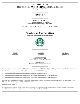 Starbucks Corporation (Exact Name of Registrant As Specified in Its Charter)