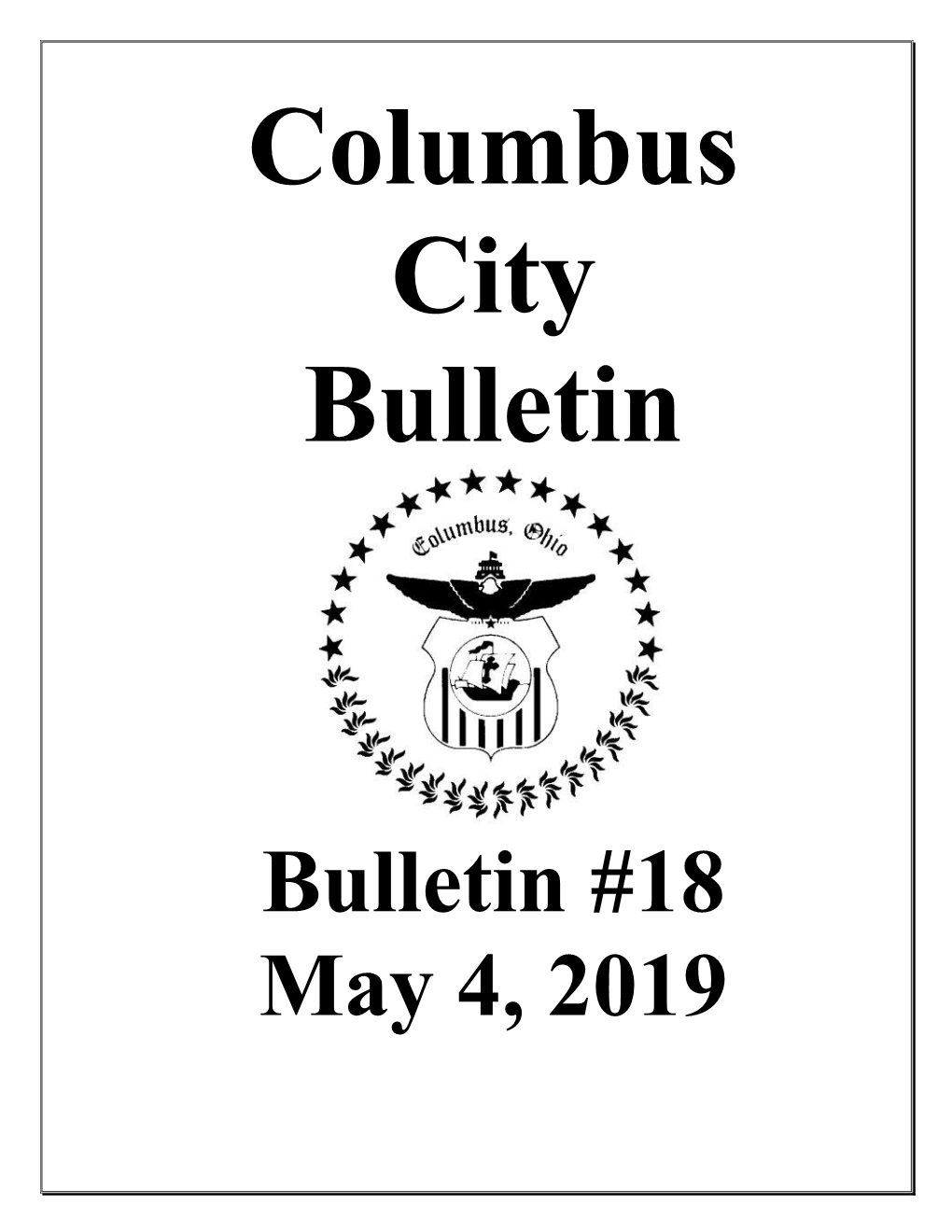 Bulletin #18 May 4, 2019