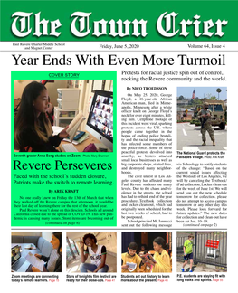 Year Ends with Even More Turmoil COVER STORY Protests for Racial Justice Spin out of Control, Rocking the Revere Community and the World