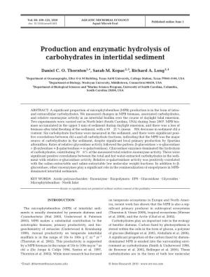 Production and Enzymatic Hydrolysis of Carbohydrates in Intertidal Sediment