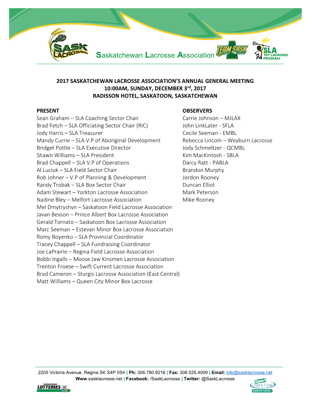 Saskatchewan Lacrosse Association