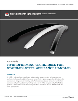 Hydroforming Techniques for Stainless Steel Appliance Handles