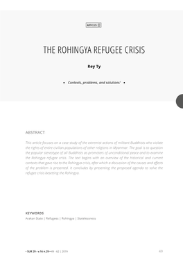 The Rohingya Refugee Crisis