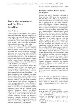 Roshaniya Movement and the Khan Rebellion 2869