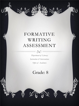 Formative Writing Assessment