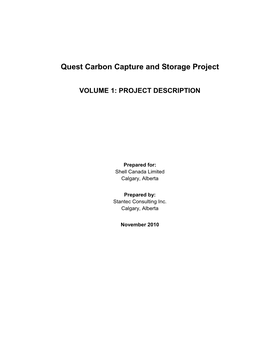 Quest Carbon Capture and Storage Project