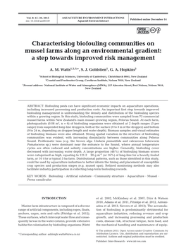 Characterising Biofouling Communities on Mussel Farms Along an Environmental Gradient: a Step Towards Improved Risk Management
