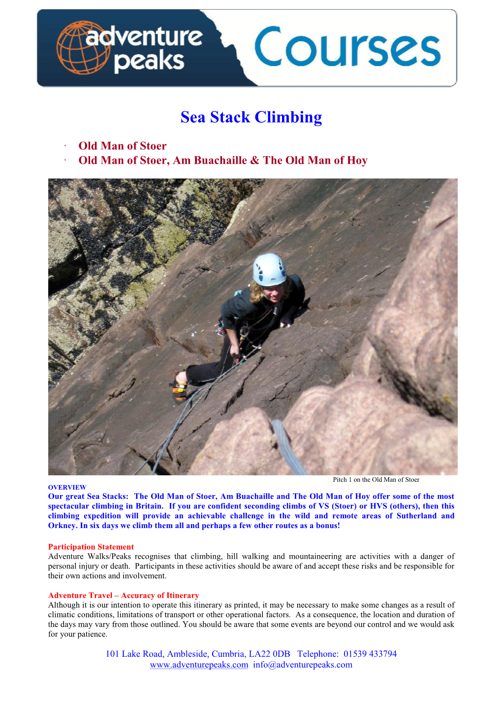 Sea Stack Climbing