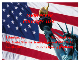 Term Paper Country- Usa