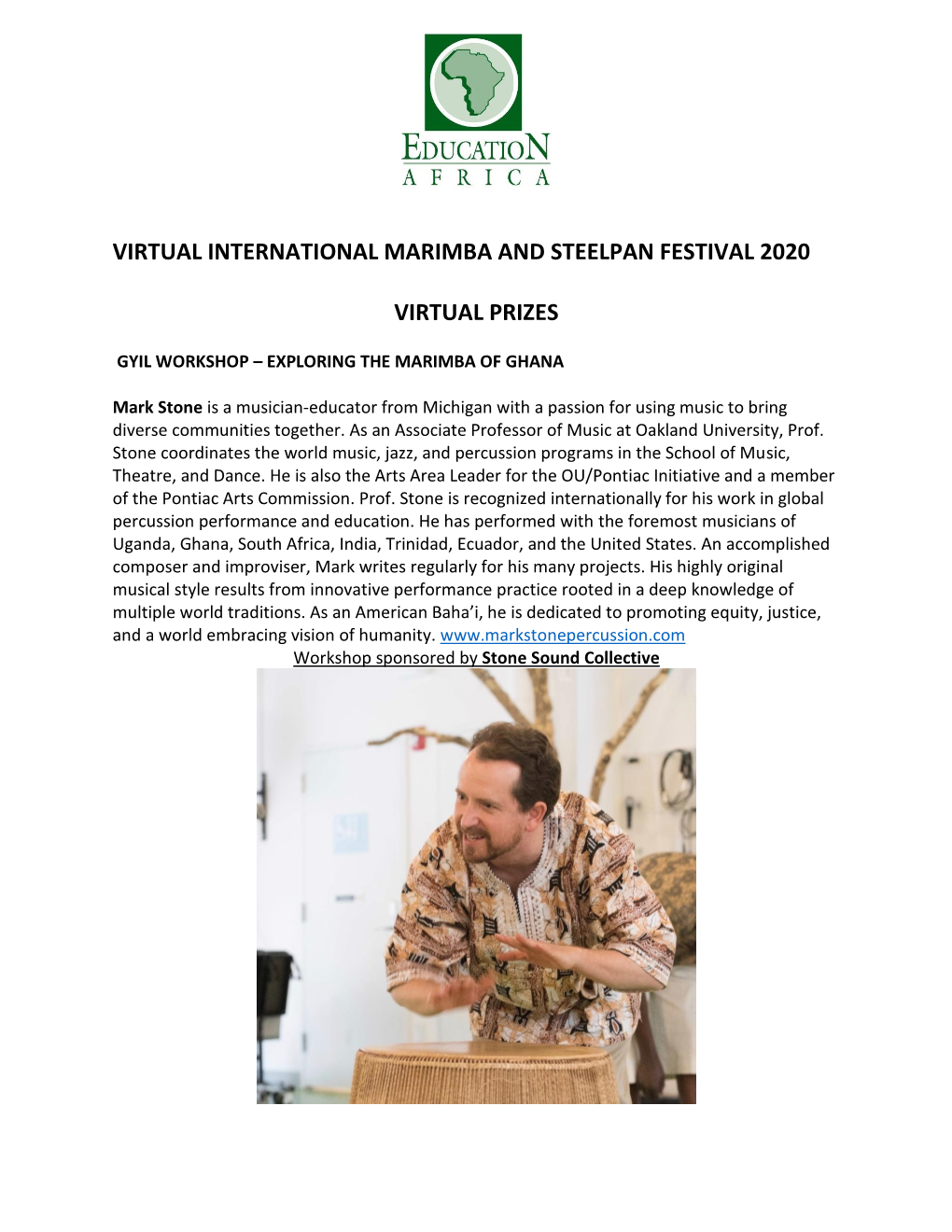 Virtual International Marimba and Steelpan Festival 2020
