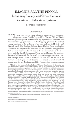 IMAGINE ALL the PEOPLE Literature, Society, and Cross-National Variation in Education Systems