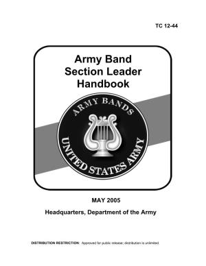 US Army Band Section Leader Handbook
