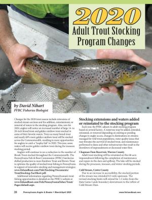 Adult Trout Stocking Program Changes