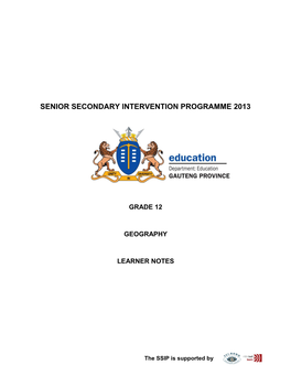 Senior Secondary Intervention Programme 2013