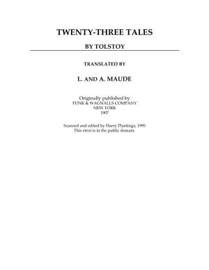 Twenty-Three Tales by Tolstoy