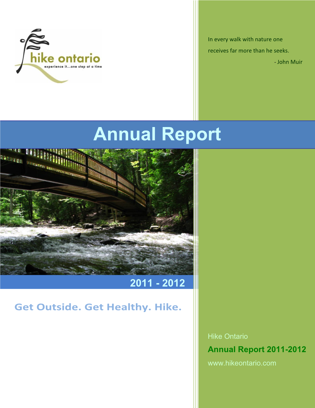 Hike Ontario 2011-2012 Annual Report