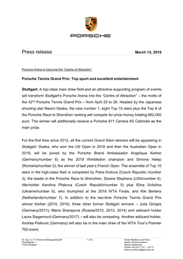 Press Release March 13, 2019