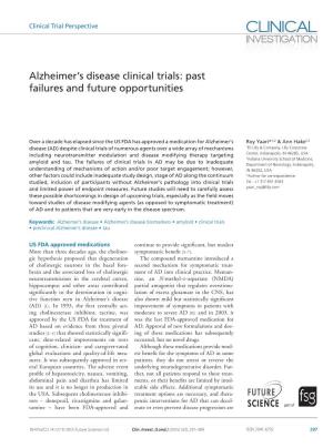 Alzheimer's Disease Clinical Trials
