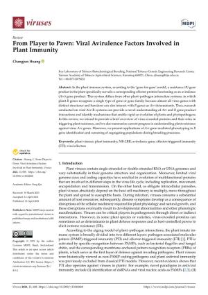 From Player to Pawn: Viral Avirulence Factors Involved in Plant Immunity