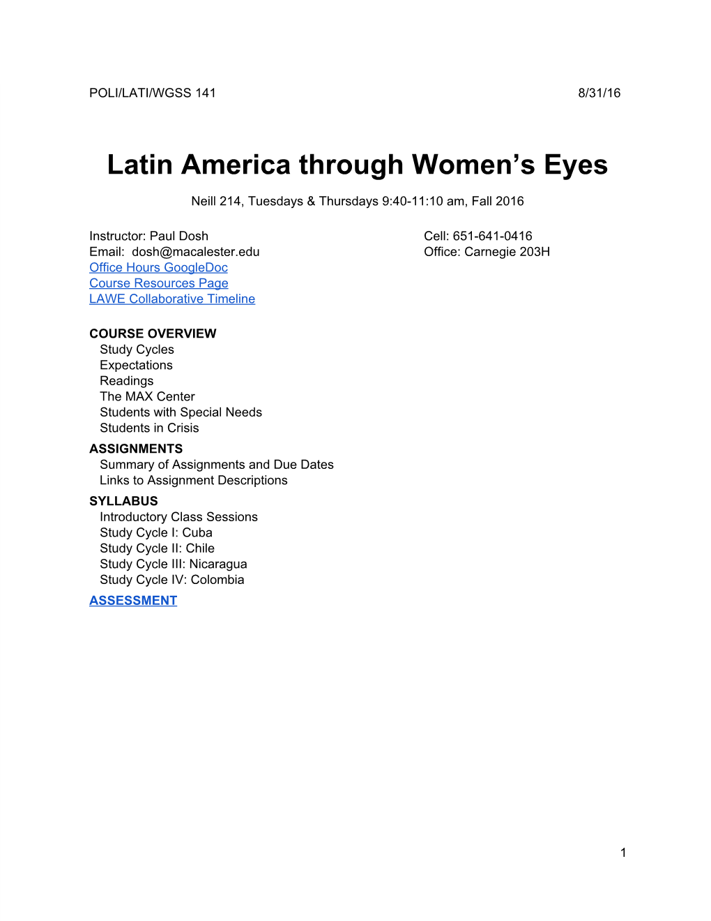 Latin America Through Women's Eyes