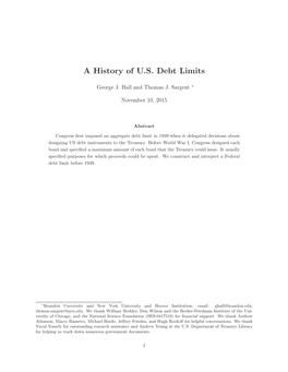 A History of U.S. Debt Limits
