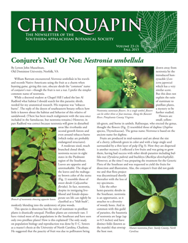 CHINQUAPIN the Newsletter of the Southern Appalachian Botanical Society