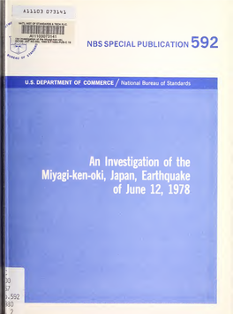 An Investigation of the Miyagi-Ken-Oki, Japan, Earthquake of June 12, 1978