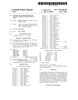 United States Patent (10) Patent N0.: US 7,276,189 B2 Wires (45) Date of Patent: Oct