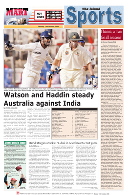 Watson and Haddin Steady Australia Against India