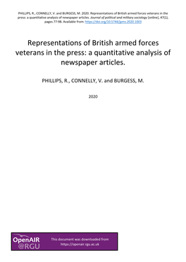 Representations of British Armed Forces Veterans in the Press: a Quantitative Analysis of Newspaper Articles