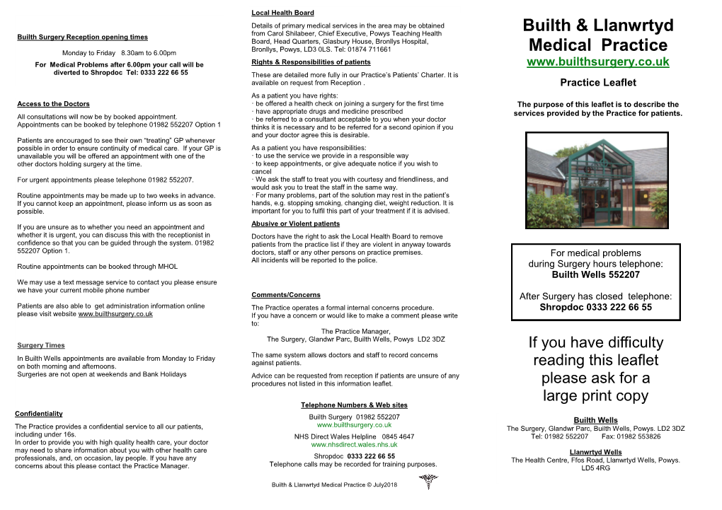 Builth & Llanwrtyd Medical Practice