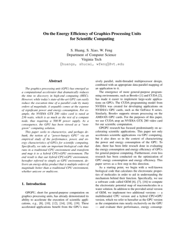 On the Energy Efficiency of Graphics Processing Units for Scientific