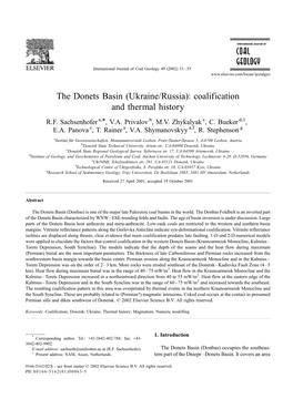 The Donets Basin (Ukraine/Russia): Coalification and Thermal History