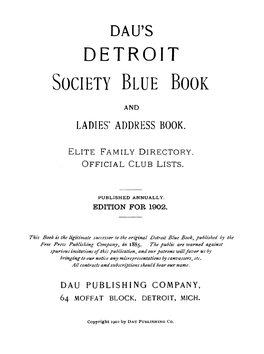 Detroit Society Blue Book