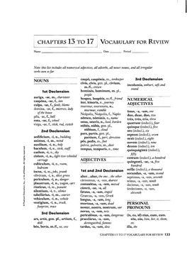 I Chapters 13 to 17 I Vocabulary for Review