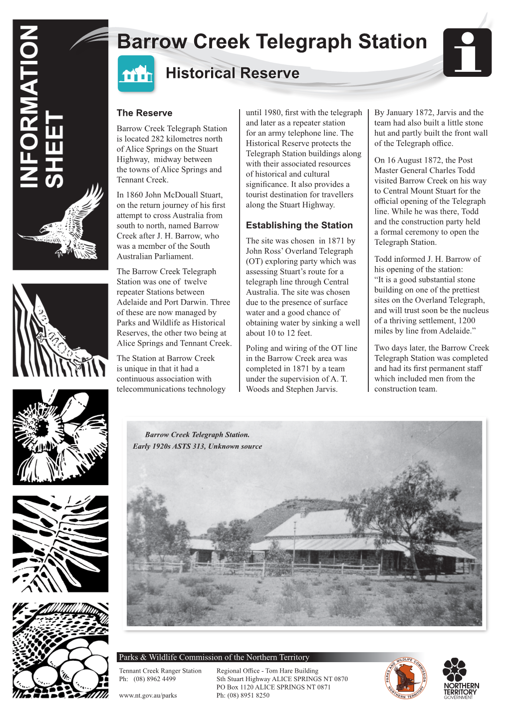 Barrow Creek Telegraph Station Information Sheet And