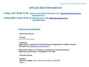 Applied Reaction Kinetics