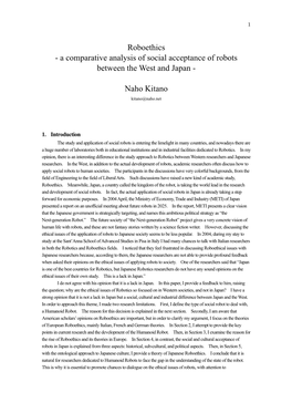 A Comparative Analysis of Social Acceptance of Robots Between the West and Japan