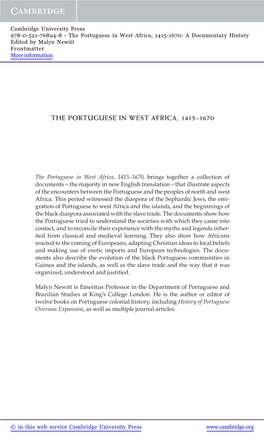 The Portuguese in West Africa, 1415–1670