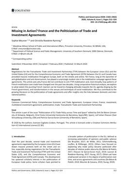 France and the Politicization of Trade and Investment Agreements