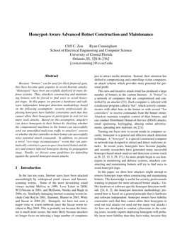 Honeypot-Aware Advanced Botnet Construction and Maintenance