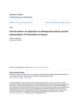 An Exploration of Development Policies and the Representation of Amerindians in Guyana