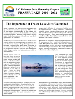 The Importance of Fraser Lake & Its Watershed