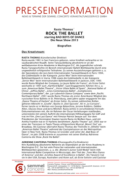 ROCK the BALLET Starring BAD BOYS of DANCE Die Neue Show 2013