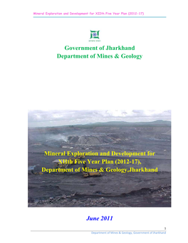 Government of Jharkhand Department of Mines & Geology Mineral
