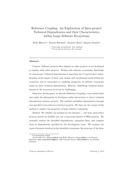 Reference Coupling: an Exploration of Inter-Project Technical Dependencies and Their Characteristics Within Large Software Ecosystems