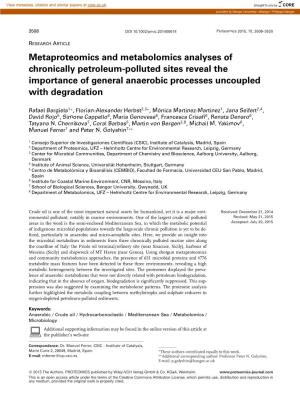 Metaproteomics and Metabolomics Analyses of Chronically Petroleum&