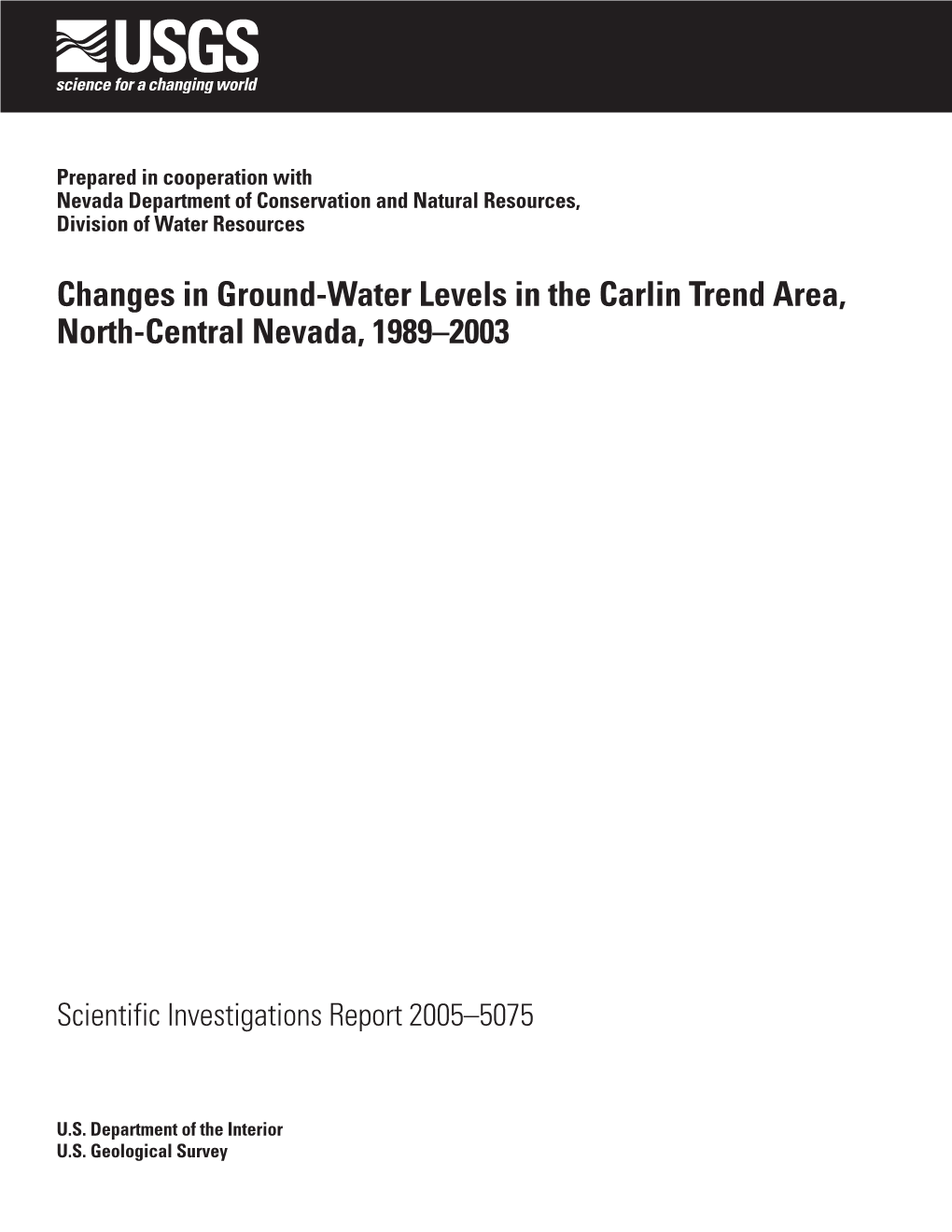 Changes in Ground-Water Levels in the Carlin Trend Area, North-Central Nevada, 1989–2003