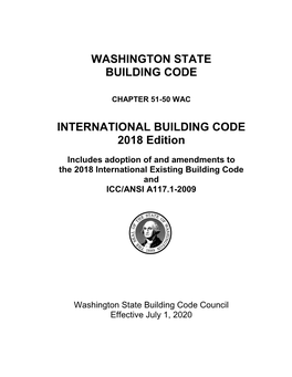 Washington State Building Code International Building