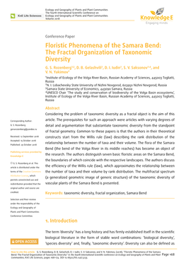 Floristic Phenomena of the Samara Bend: the Fractal Organization of Taxonomic Diversity G